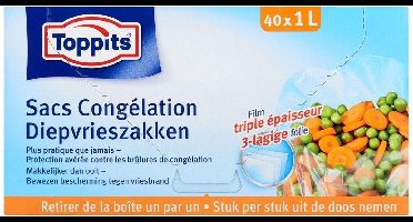 Toppits diepvrieszak 1,0ltr pak 6 stuks Diepvries