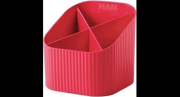 HAN pennenkoker - Re-X-LOOP - 4-vaks - rood - 100% gerecycled materiaal - HA-17238-917