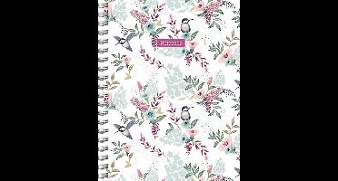 Romantic Garden spiraalboek groot (lijnen)