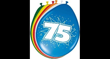 40x stuks Ballonnen versiering 75 jaar - Feestartikelen 75-jarige verjaardag artikelen