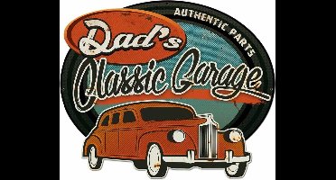 Dad's Classic Garage Retro Zwaar Metalen Bord 50 x 42 cm