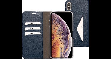 Mobiparts hoesje geschikt voor Apple iPhone XS Max - Wallet/Boekhoesje - Eco Leer - Magneet Sluiting - Opberg vakken - Blauw