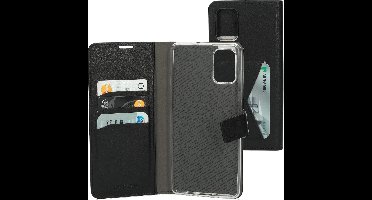 Mobiparts hoesje geschikt voor Samsung Galaxy A71 - Wallet/Boekhoesje - Eco Leer - Magneet Sluiting - Opberg vakken - Zwart