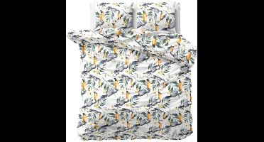 Sleeptime Tropical Vibes - Dekbedovertrekset - Lits-Jumeaux - 240x200/220 + 2 kussenslopen 60x70 - Wit