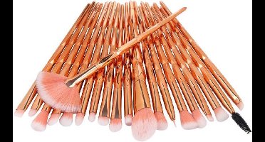20Stuks Diamond Make-Up Kwasten Set Goud Poeder Foundation Blush Mengen Oogschaduw Lip Cosmetische Beauty - Make Up Borstel - Penseel - oogschaduw - highlighter - brushes - makeup - kwastenset - Maskerkwast