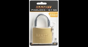 Handy - Extra Groot & Zwaar Hangslot met Sleutel 60mm - Hangsloten - Gehard staal - Sluiting ⌀ 9MM - incl. 3 Sleutels - Slot - Slotje - BPK