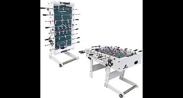 Cougar Scorpion Kick Voetbaltafel Opklapbaar in wit- Tafelvoetbal tafel incl. 2 ballen en scoreteller - Indoor voetbal tafel van 126x61x80cm