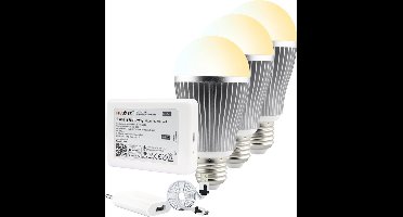 Milight starterspakket 6: 3xE27 Dual White Wifi lamp met Wifi module