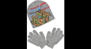 Teenage Mutant Ninja Turtles - Winterset - Muts & Handschoenen - Model "Stop Our Enemy Kraang!" - Grijs - 54 cm