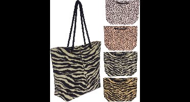 Strandtas Safari 50x36 cm Polyester/Katoen Assorti