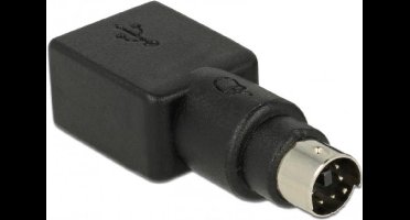 Mini DIN 6-pins PS/2 (m) - USB-A (v) adapter / zwart