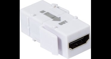 Keystone module HDMI (v) - HDMI (v) met repeater - versie 1.4 (4K 30Hz) / wit