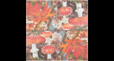 Papieren servetten paddestoel/blad