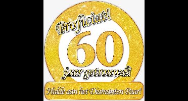 Huldebord Deurbord 60 Jaar Getrouwd 50cm