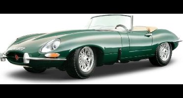 Jaguar E Cabriolet 1961 (Groen) – Bburago 1:18 - Modelauto - Schaalmodel - Miniatuurauto - Model auto