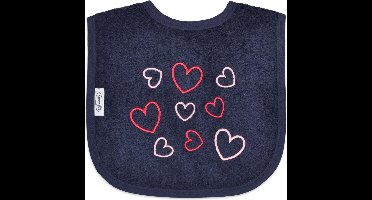 Funnies Slabber Hartjes Junior 40 Cm Katoen Donkerblauw