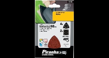 Piranha schuurstrookset, 60G/K (6 st.)
