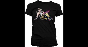DC Comics Harley Quinn Dames Tshirt -L- Birds Of Prey - Roller Skates Zwart