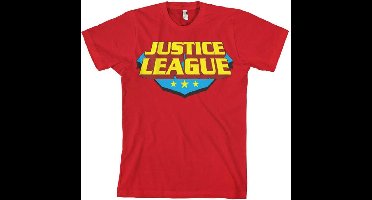 DC Comics Justice League Heren Tshirt -S- Classic Logo Rood