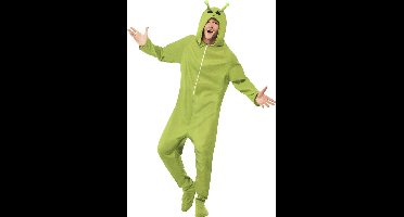 Smiffys Carnaval Alien onesie - gif groen - jumpsuit - voor volwassenen - marsmannetje L
