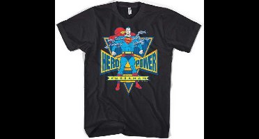 DC Comics Superman Heren Tshirt -L- World Hero Zwart
