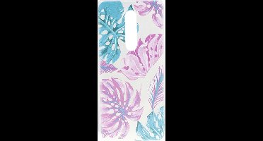 Shop4 - OnePlus 7 Hoesje - Zachte Back Case Bladeren Gekleurd