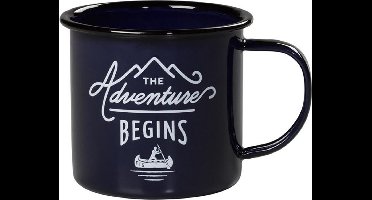 Gentlemens Hardeware mok donker blauw emaille met tekst Adventures Begins