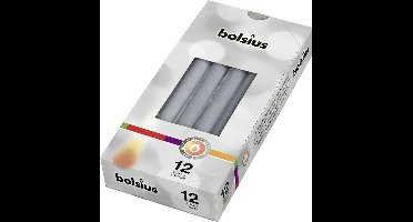 Bolsius Gotische Kaarsen Zilver 245/24 12 stuks - 2 pakken - 24 zilveren kaarsen