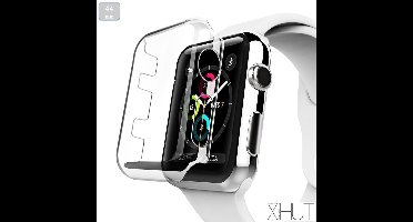 Harde en transparante (PC) case/bumper/screenprotector en beschermhoesje geschikt voor Apple Watch series 4 en 5 in maat 44mm.
