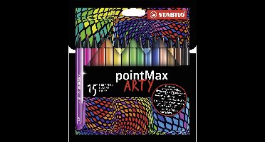 STABILO pointMax - Hardtip Fineliner 0,8 mm - ARTY Etui Met 15 Kleuren
