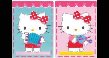 Vervaco - Borduurkaart kit - Hello Kitty speelt muziek set v 2 - PN-0157762 - Borduren - Borduurpakket - Borduurpakket kind