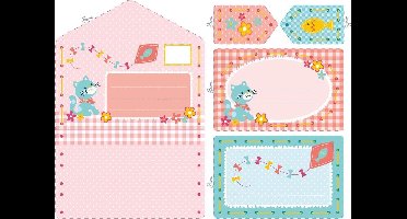 Vervaco - Borduurkaart kit - Uitnodiging kit - ten set van 5 - PN-0161571 - Borduren - Borduurpakket - Borduurpakket kind