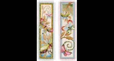 Vervaco - Bladwijzer kit - Decoratieve vlinder set van 2 - PN-0155949 - Borduren - Borduurpakket - Borduurpakket volwassenen - Borduurpakket kind