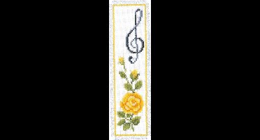 Vervaco - Bladwijzer kit - Roos met solsleutel - PN-0003137 - Borduren - Borduurpakket - Borduurpakket volwassenen - Borduurpakket kind