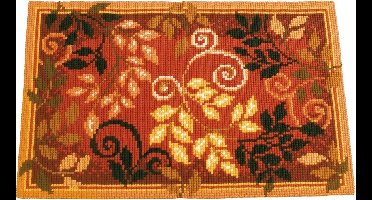 Vervaco - Kruissteektapijt kit - Herfstbladeren - PN-0145151 - Borduren - Borduurpakket - Borduurpakket volwassenen - Borduurpakket kind