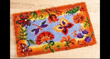 Vervaco - Knooptapijt kit - Decoratieve bloemen - PN-0145323 - Borduren - Borduurpakket - Borduurpakket volwassenen - Borduurpakket kind