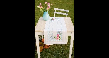 Loper kit Roze bloemen - Vervaco - PN-0146939