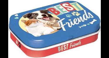 Pepermunt blik Best Friends Cat-Dog pepermuntdoos mint box 4 x 6 cm