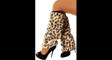 Beenwarmer imitatiebont met panterprint licht