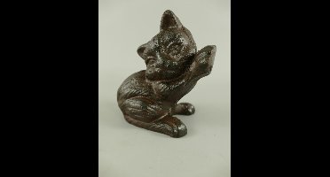 MadDeco - Gietijzeren - deurstopper - poes - kat - bruin