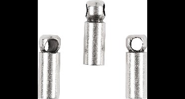 Eindkappen, d: 2 mm, l: 8 mm, 10 stuks, verzilverd