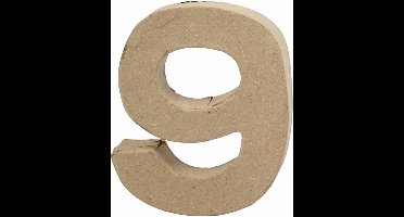 Creative Cijfer 9 Papier-mâché 10 X 8,5 Cm