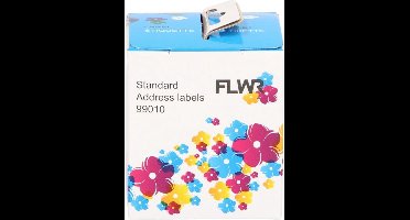 FLWR - Adreslabel / 99010 / 260pcs 89x28 mm - Geschikt voor Dymo
