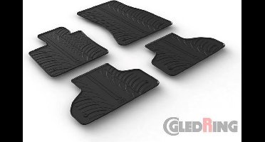 Gledring Rubbermatten passend voor BMW X5 (F15) 2013-2018 (T profiel 4-delig + montageclips)