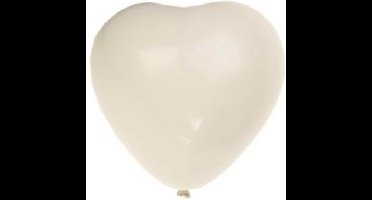 Helium hartjes ballonnen wit 100 stuks valentijnsdag