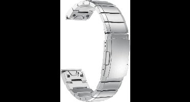 Just in Case Metalen Armband voor Garmin Fenix 6X - Zilver