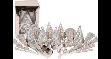 Feestpakket zilver voor 10 personen | Nieuwjaar | Voordelig|Hoedjes en fluitjes| Nieuwjaarspakket| Oud en Nieuw