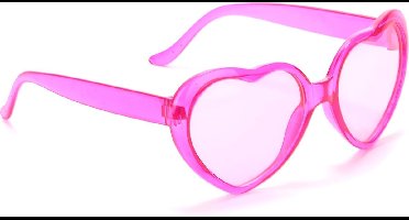Vegaoo - Roze harten bril voor volwassenen
