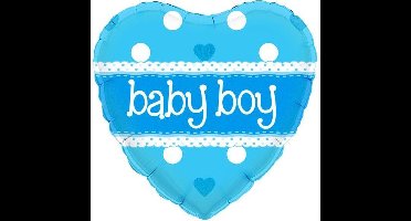 Folie ballon hart baby boy holographic 18 inch (45cm)