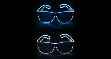 Bril met LED-lights blauw en wit assorti